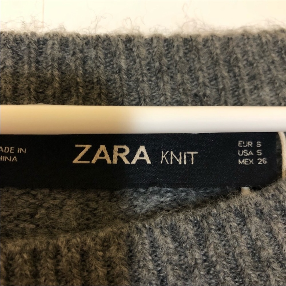 Zara Oversized Gray Patchwork Sweater Size S - image 6